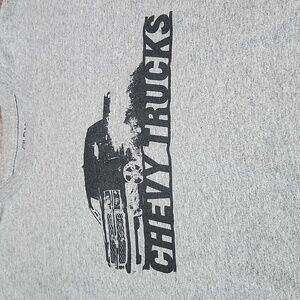 GILDAN GRAY CHEVY TRUCKS GRAPHIC CREW-NECK TEE-SHIRT XL